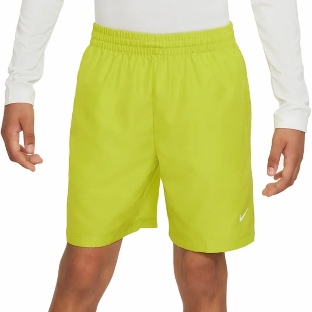 Nike Boys Neon Yellow Standard Fit Athletic Shorts Size Large